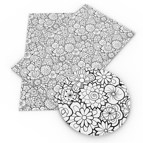 Flower Print Coloring Book Vinyl