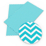 Teal Blue and White Chevron